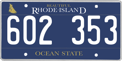 RI license plate 602353