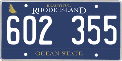 RI license plate 602355
