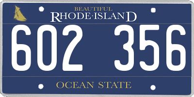 RI license plate 602356