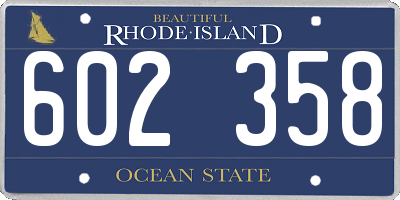 RI license plate 602358