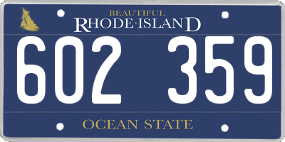 RI license plate 602359