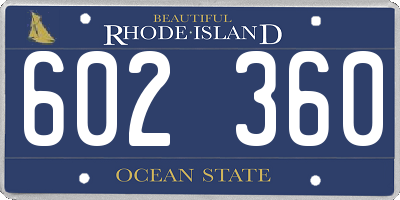 RI license plate 602360