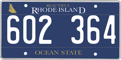 RI license plate 602364
