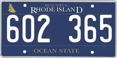 RI license plate 602365