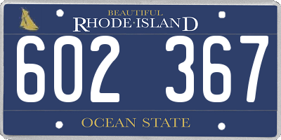 RI license plate 602367