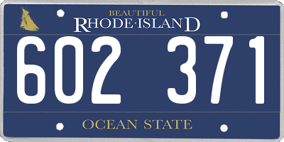 RI license plate 602371