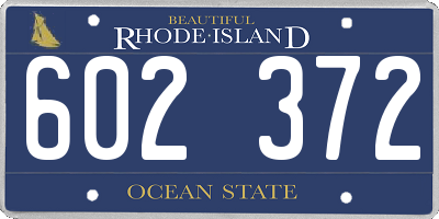 RI license plate 602372