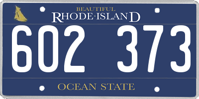 RI license plate 602373