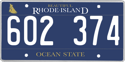RI license plate 602374