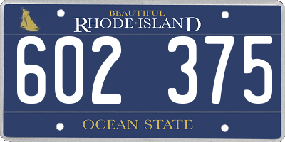 RI license plate 602375