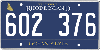 RI license plate 602376