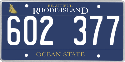 RI license plate 602377