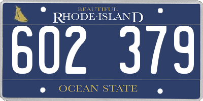 RI license plate 602379