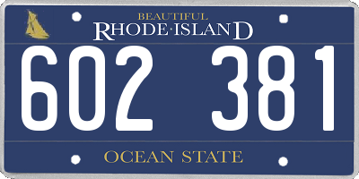RI license plate 602381