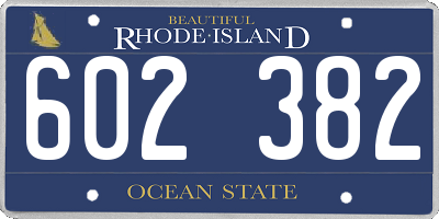 RI license plate 602382