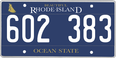 RI license plate 602383