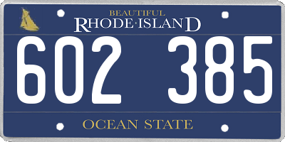 RI license plate 602385