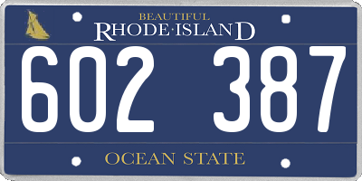 RI license plate 602387