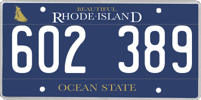 RI license plate 602389