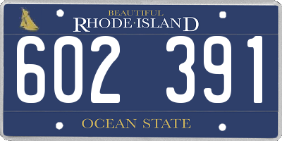 RI license plate 602391