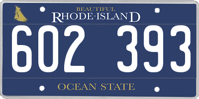 RI license plate 602393