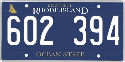 RI license plate 602394