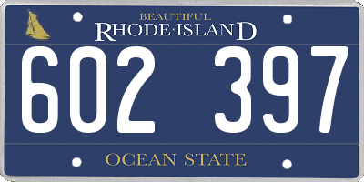RI license plate 602397