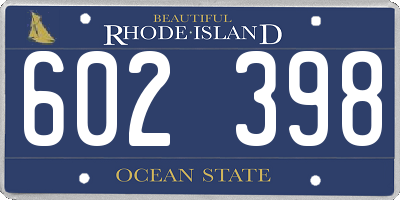RI license plate 602398