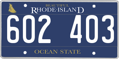 RI license plate 602403