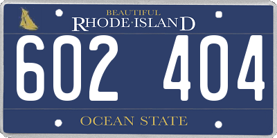 RI license plate 602404