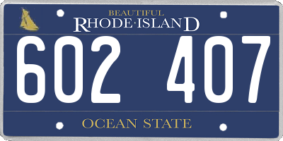 RI license plate 602407