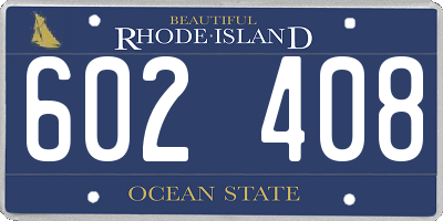 RI license plate 602408