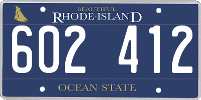 RI license plate 602412