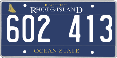 RI license plate 602413