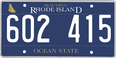 RI license plate 602415