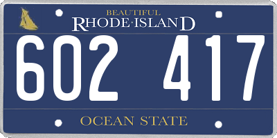 RI license plate 602417