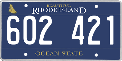 RI license plate 602421