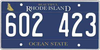 RI license plate 602423