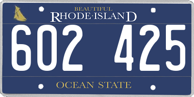 RI license plate 602425