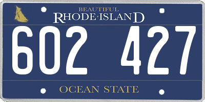 RI license plate 602427