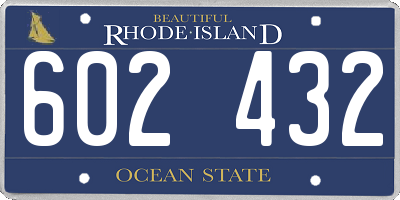 RI license plate 602432