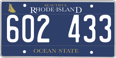 RI license plate 602433