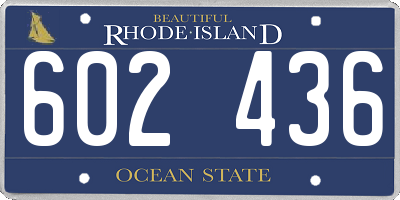 RI license plate 602436