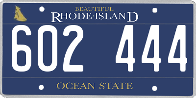 RI license plate 602444