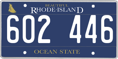 RI license plate 602446
