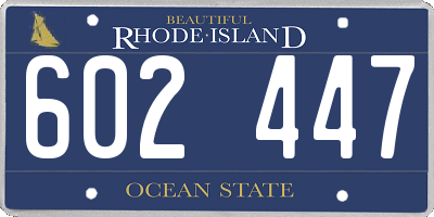RI license plate 602447