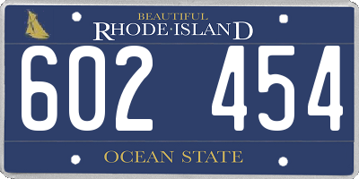 RI license plate 602454