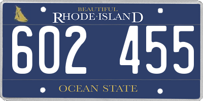 RI license plate 602455