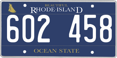 RI license plate 602458