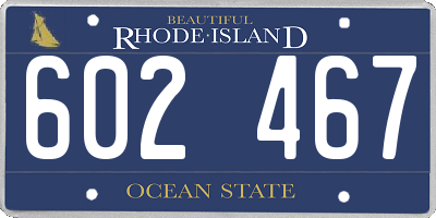 RI license plate 602467